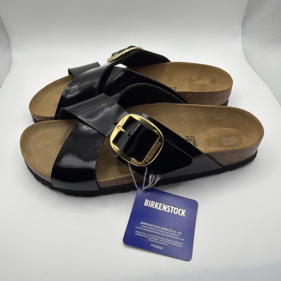 Birkenstock Shoes - Birkenstock Siena Big Buckle Sandals Womens Size 8 Black Patent EU 39 Narrow